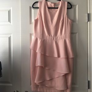 Woman’s Eliza J Pink 3 Ruffle Sleeveless Dress